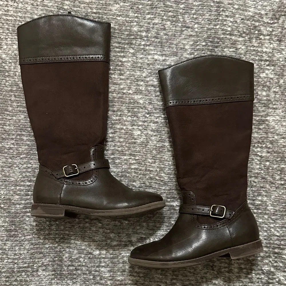 Brown Leather Knee-High riding boot Boots 13 children’s place